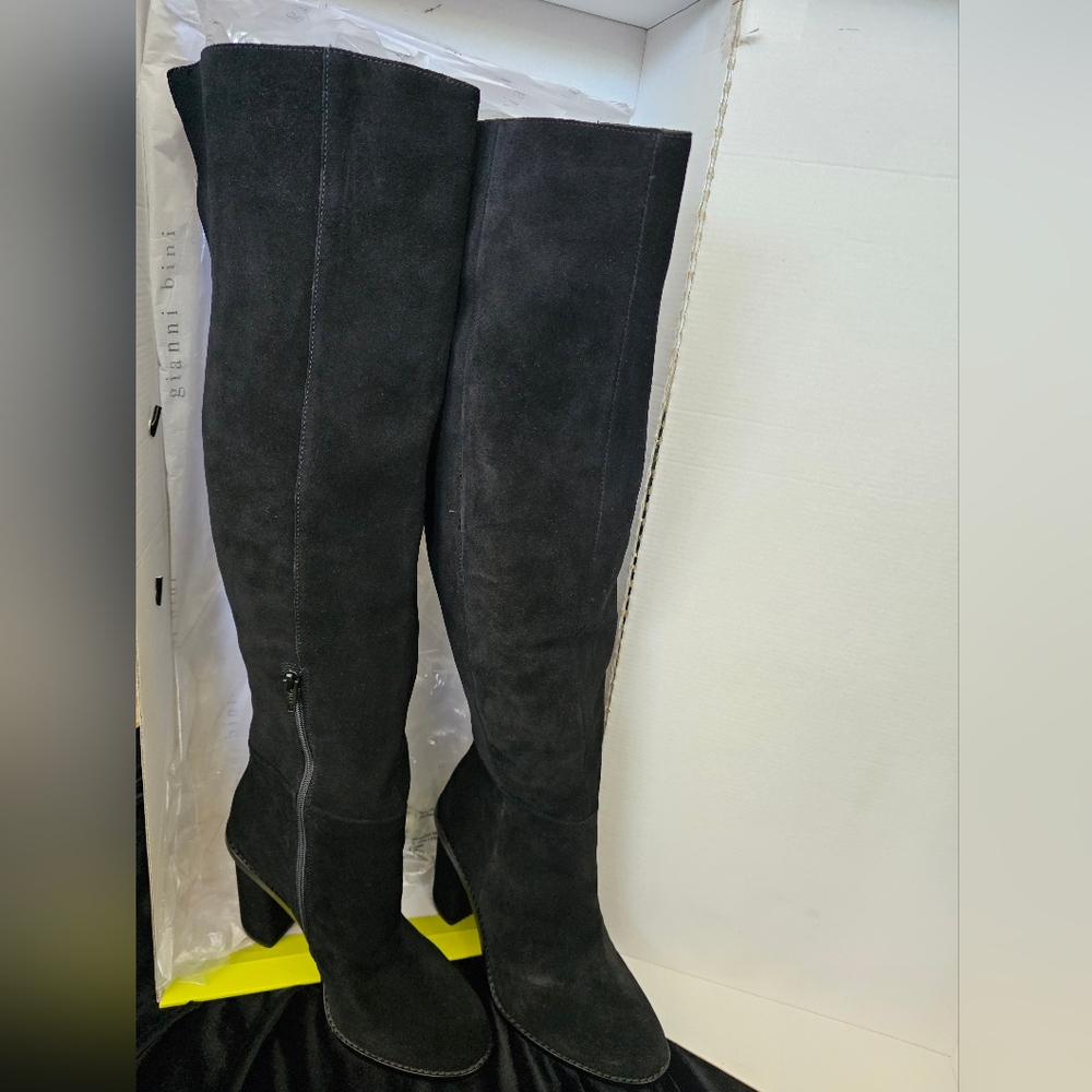 Gianni Bini Black Over-the-Knee Suede Boots